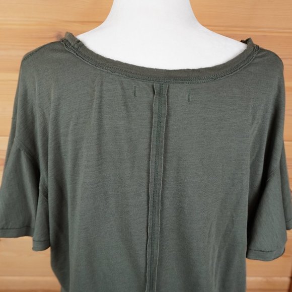 We The Free Green Oversized Cropped T-Shirt Top Size Small - Picture 5 of 7